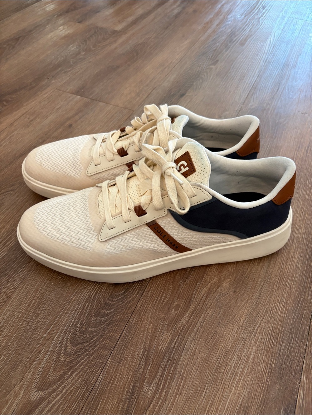 Cole Haan Grand Crosscourt Winner Sneakers - Cream & Blue size 13 - Picture 3 of 7